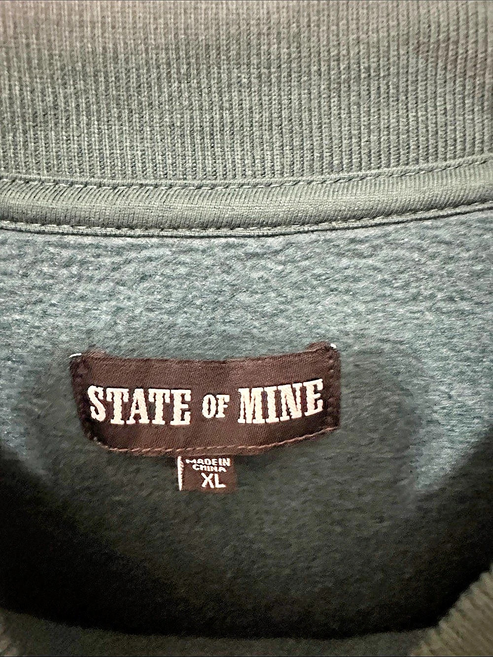 State of Mine Destination Crew Fleece Sweatshirt Colorado Green & Blue XL - Picture 3 of 3